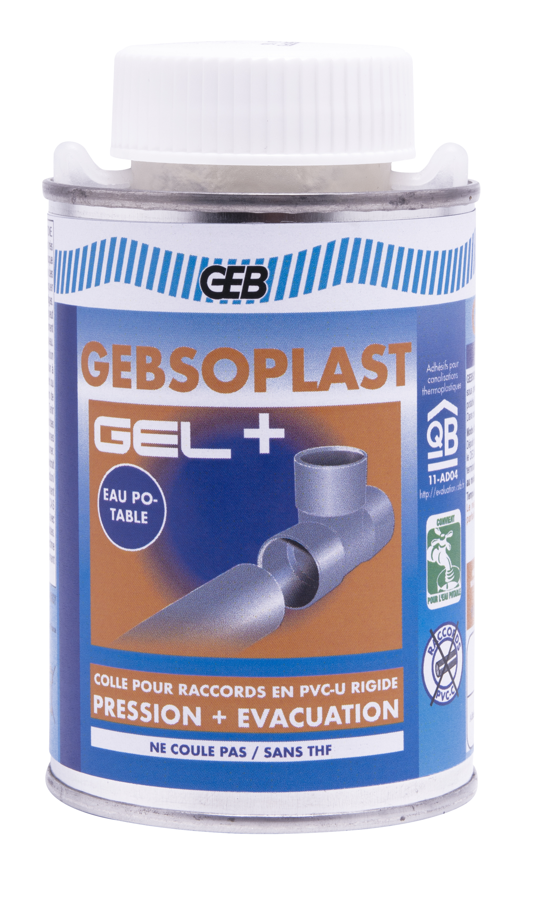 Colle GEBSOPLAST GEL+  pour PVC rigide